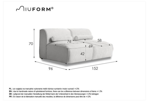 Šedá pohovka 152 cm Flex Felix – Miuform