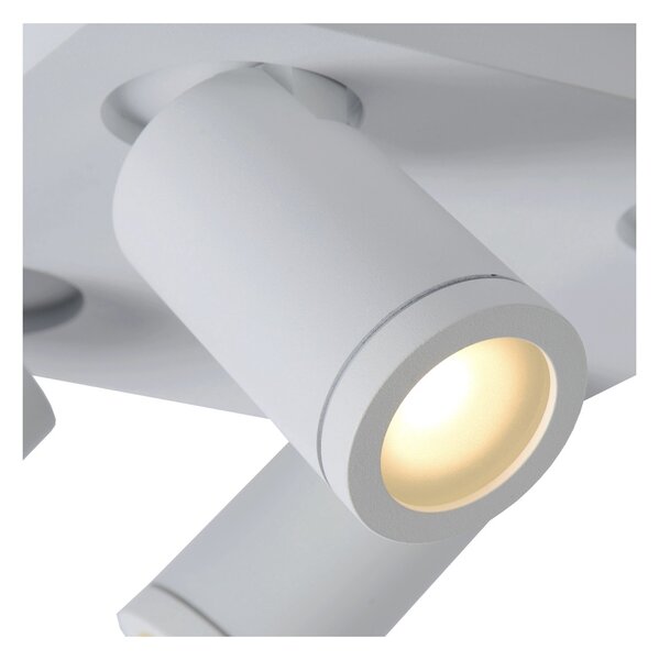 Lucide 09930/20/31 stropní bodové svítidlo 4x5W | LED GU10 | 4x320lm | 2200K/3000K | IP44 - žárovka je součástí balení, bílá, nastavitelné, stmívatelné, CCT
