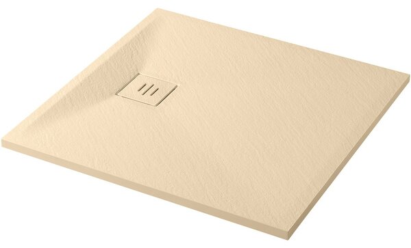 Sprchová vanička čtvercová Pablo - SMC/minerální kompozit - strukturovaná ivory - 80x80x3 cm