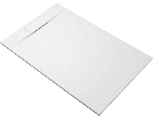 Sprchová vanička obdélníková Enzo - SMC/minerální kompozit - strukturovaná bílá matná - 100x80x3 cm