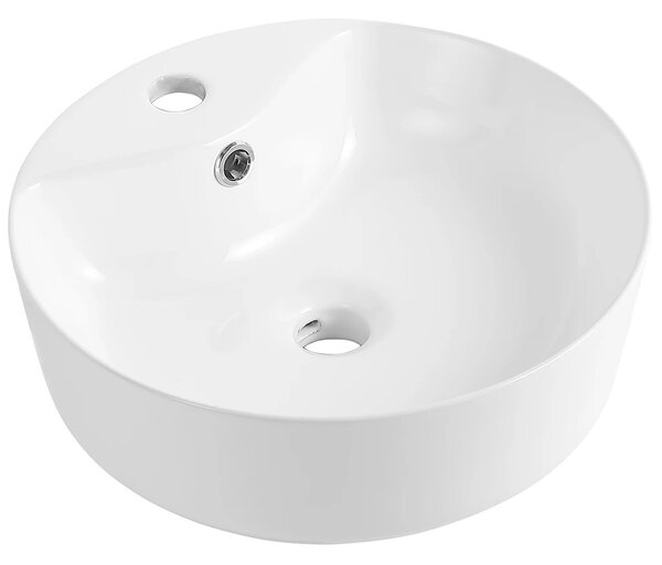 Umyvadlo keramické - na desku - Ramo - bílá lesklá - Ø 39 cm
