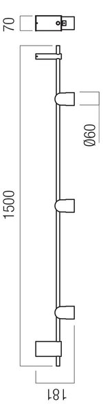 Redo Stropní LED svítidlo KOBE š: 1500mm, 20W Teplota světla: 3000K - teplá bílá