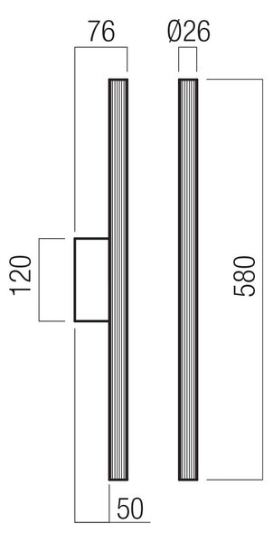 Redo Nástěnné LED svítidlo NIKOS v: 580mm, 2x5W Barva: Zlatá-černá, Teplota světla: 3000K - teplá bílá