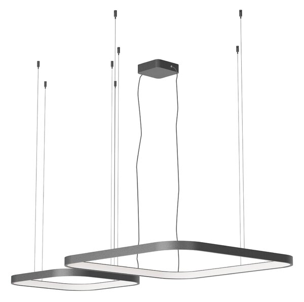 Redo Závěsné LED svítidlo ORION š: 500mm + 750mm, 96W Barva: Hnědá, Stmívání, řízení: TRIAC