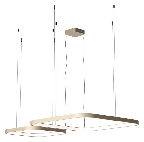 Redo Závěsné LED svítidlo ORION š: 500mm + 750mm, 96W Barva: Hnědá, Stmívání, řízení: TRIAC