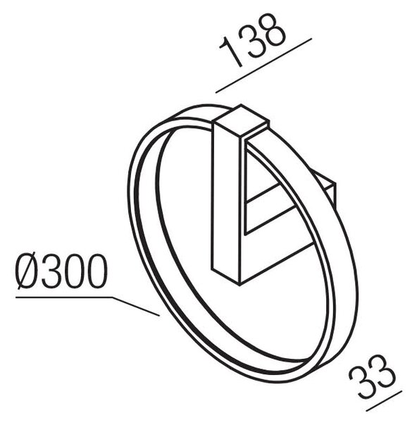 Redo Nástěnné LED svítidlo ORION ø 300mm, 28W Barva: Černá, Stmívání, řízení: TRIAC