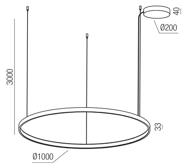 Redo Závěsné LED svítidlo ORION ø 1000mm, 75W Barva: Hnědá, Stmívání, řízení: TRIAC
