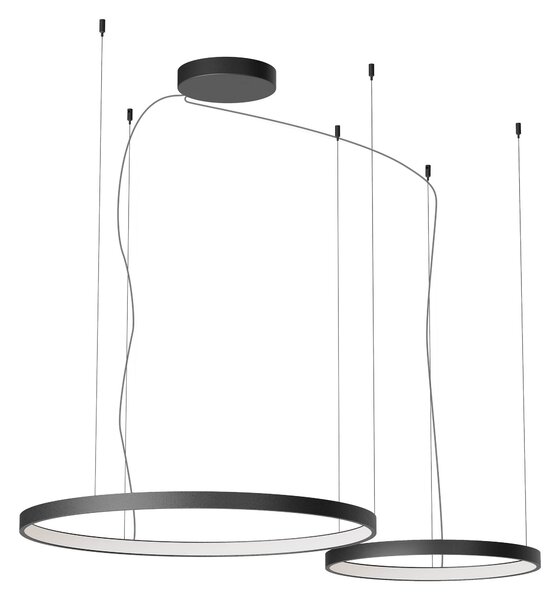 Redo Závěsné LED svítidlo ORION ø 500mm + 750mm, 98W Barva: Černá, Stmívání, řízení: TRIAC