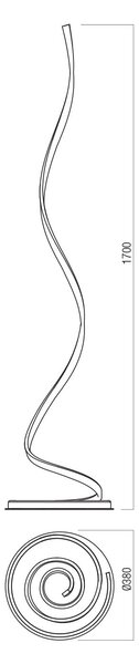 Redo Stojací LED lampa SCROLL v: 170cm, 30W Barva: Bronzová