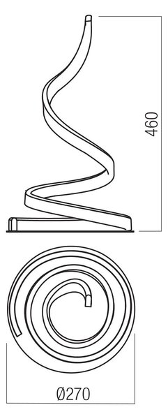 Redo Stolní LED lampa SCROLL v: 46cm, 19W Barva: Černá