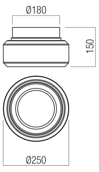 Redo Stropní LED svítidlo SOLERA ø 250mm, 18W