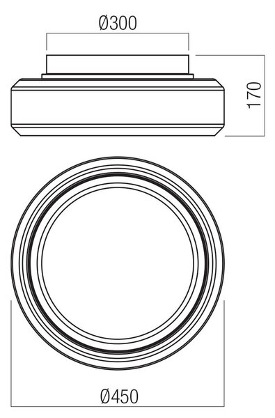 Redo 01-3590 Solera, skleněné kouřové stropní svítidlo, LED 36W 3000/4000K, průměr 45cm
