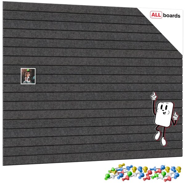 Filcové panely na zeď 120×90 cm tmavě šedé, Z6_FELT60x30DARK_GRE