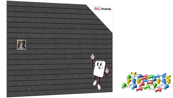 Filcové panely na zeď 120×90 cm tmavě šedé, Z6_FELT60x30DARK_GRE