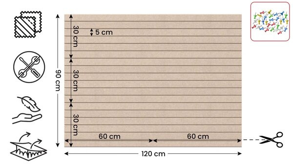 Filcové panely na zeď 120×90 cm camel, Z6_FELT60x30CAMEL