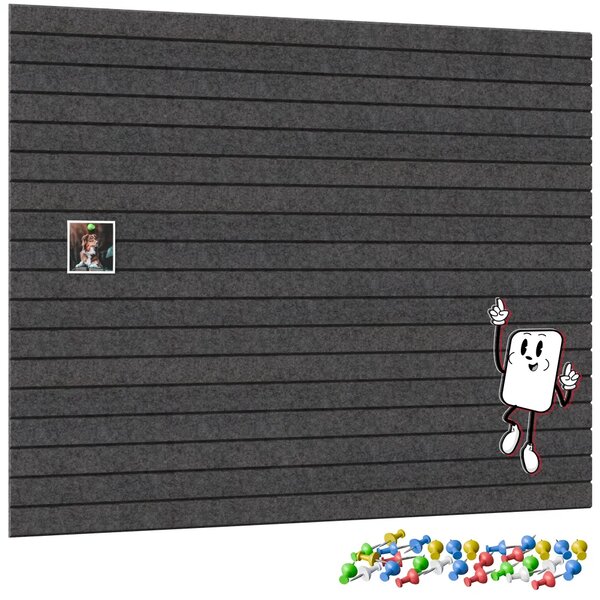 Filcové panely na zeď 120×90 cm tmavě šedé, Z6_FELT60x30DARK_GRE
