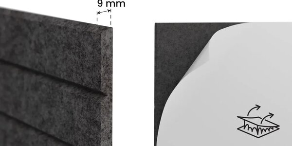 Filcové panely na zeď 90×60 cm tmavě šedé, Z3_FELT60x30DARK_GRE