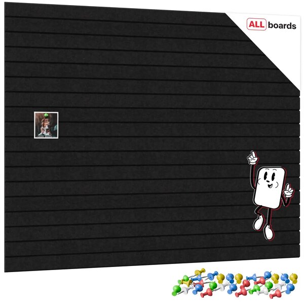 Filcové panely na zeď 120×90 cm černé, Z6_FELT60x30BLACK