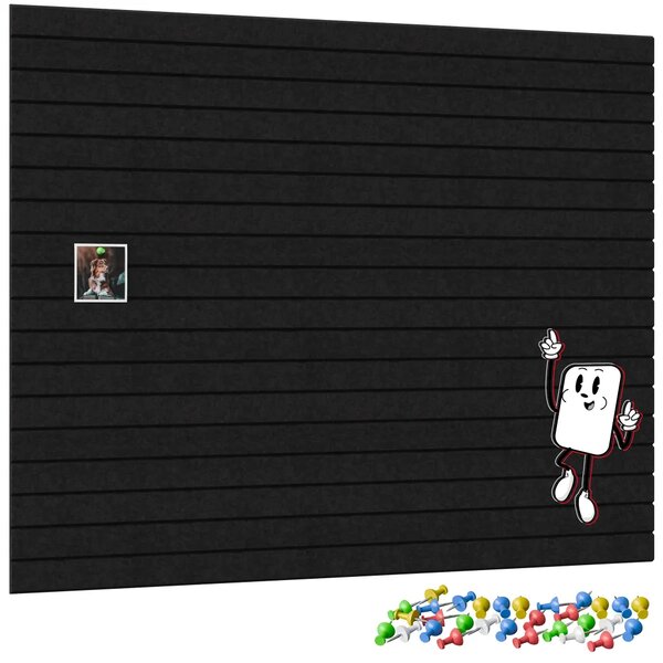 Filcové panely na zeď 120×90 cm černé, Z6_FELT60x30BLACK