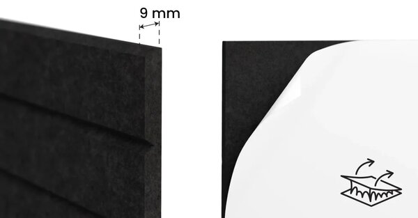 Filcové panely na zeď 80x40 cm černé, Z4_FELT40x20BLACK