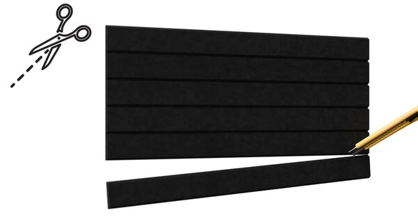 Filcové panely na zeď 120×90 cm černé, Z6_FELT60x30BLACK