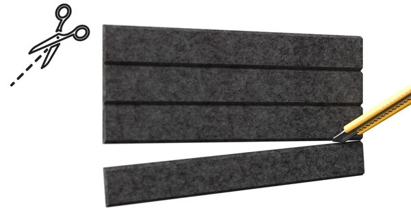 Filcové panely na zeď 80x40 cm tmavě šedé, Z4_FELT40x20DARK_GRE