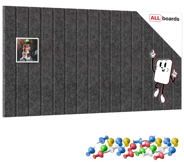 Filcové panely na zeď 80x40 cm tmavě šedé, Z4_FELT40x20DARK_GRE