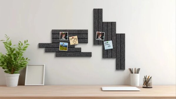 Filcové panely na zeď 80x40 cm tmavě šedé, Z4_FELT40x20DARK_GRE