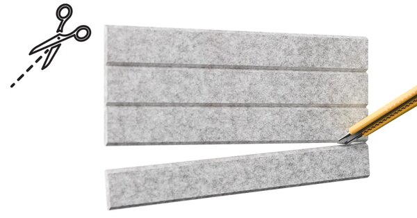 Filcové panely na zeď 80x40 cm šedé, Z4_FELT40x20GREY
