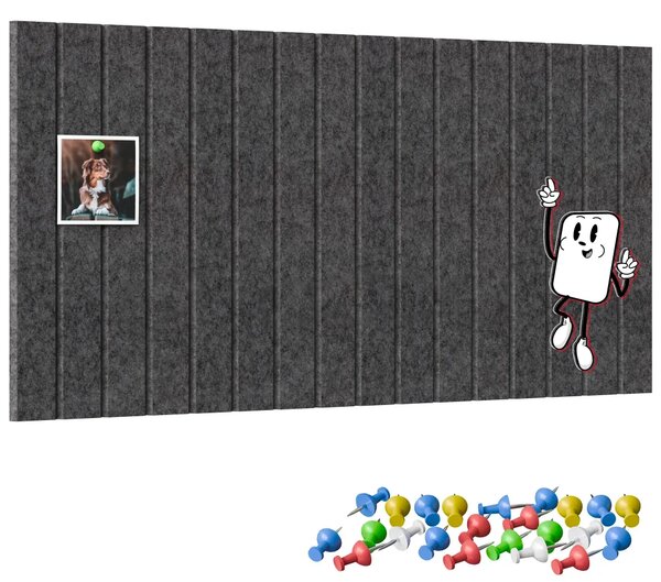 Filcové panely na zeď 80x40 cm tmavě šedé, Z4_FELT40x20DARK_GRE