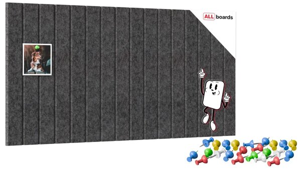 Filcové panely na zeď 80x40 cm tmavě šedé, Z4_FELT40x20DARK_GRE