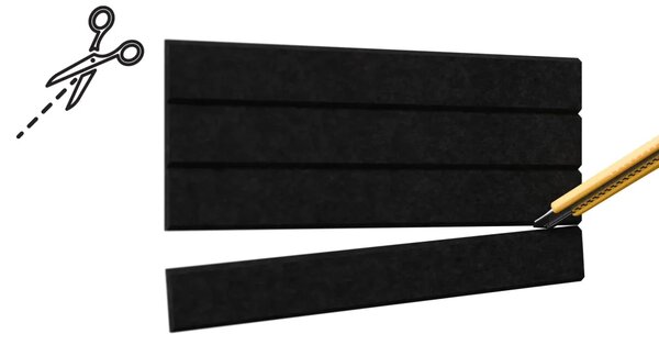 Filcové panely na zeď 80x40 cm černé, Z4_FELT40x20BLACK