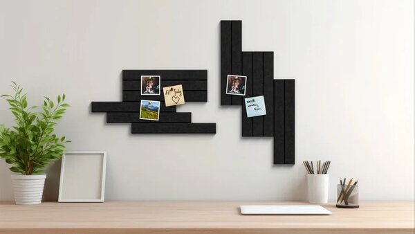 Filcové panely na zeď 80x40 cm černé, Z4_FELT40x20BLACK