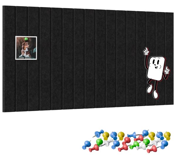 Filcové panely na zeď 80x40 cm černé, Z4_FELT40x20BLACK