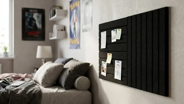 Filcové panely na zeď 80x40 cm černé, Z4_FELT40x20BLACK