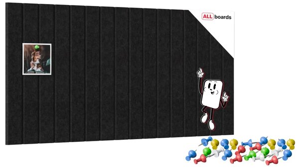 Filcové panely na zeď 80x40 cm černé, Z4_FELT40x20BLACK