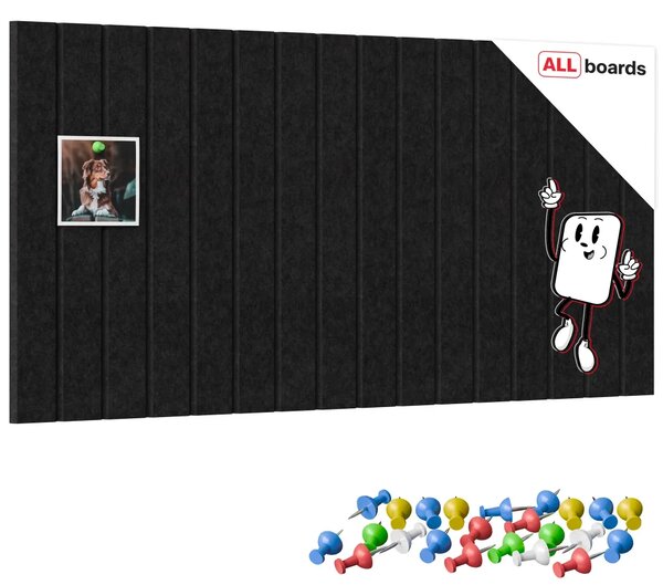 Filcové panely na zeď 80x40 cm černé, Z4_FELT40x20BLACK