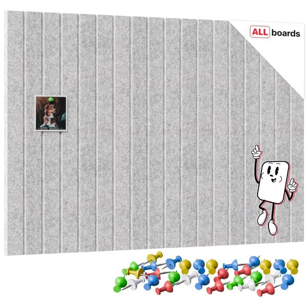 Filcové panely na zeď 90×60 cm šedé, Z3_FELT60x30GREY