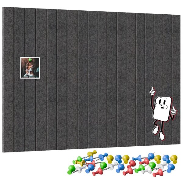 Filcové panely na zeď 90×60 cm tmavě šedé, Z3_FELT60x30DARK_GRE