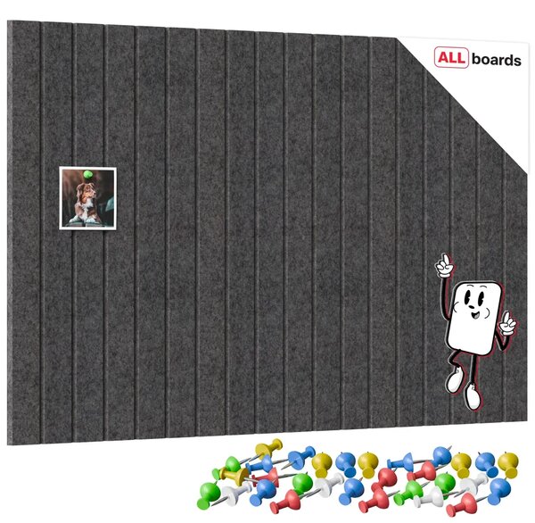 Filcové panely na zeď 90×60 cm tmavě šedé, Z3_FELT60x30DARK_GRE