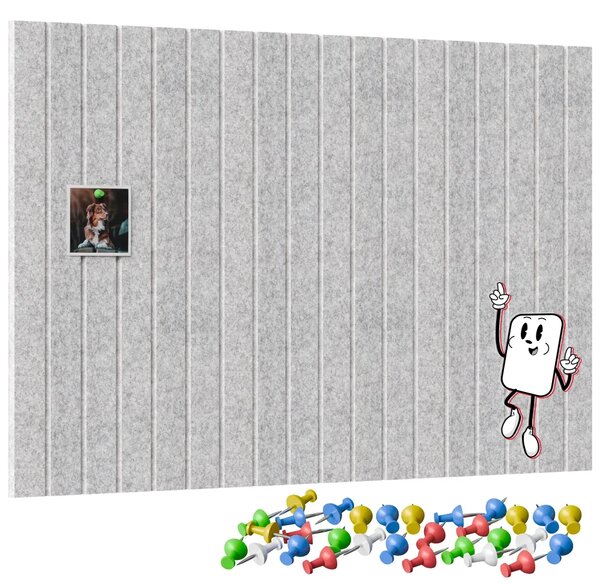 Filcové panely na zeď 90×60 cm šedé, Z3_FELT60x30GREY