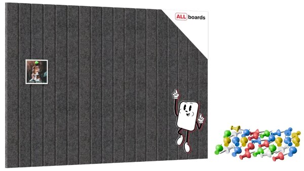 Filcové panely na zeď 90×60 cm tmavě šedé, Z3_FELT60x30DARK_GRE