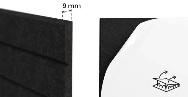Filcové panely na zeď 60×90 cm černé, Z3_FELT60x30BLACK