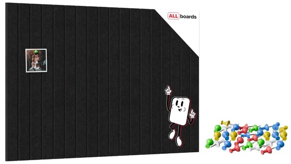 Filcové panely na zeď 60×90 cm černé, Z3_FELT60x30BLACK