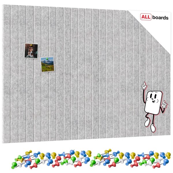Filcové panely na zeď 120×80 cm šedé, Z12_FELT40x20GREY