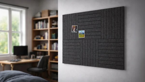 Filcové panely na zeď 120×80 cm tmavě šedé, Z12_FELT40x20DARK_GR
