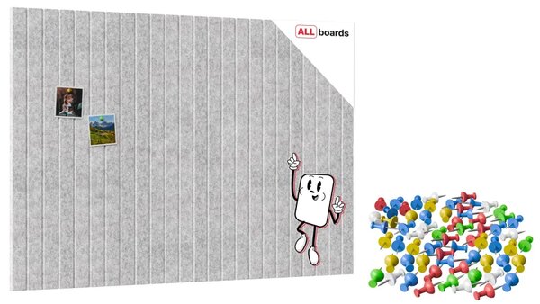 Filcové panely na zeď 120×80 cm šedé, Z12_FELT40x20GREY