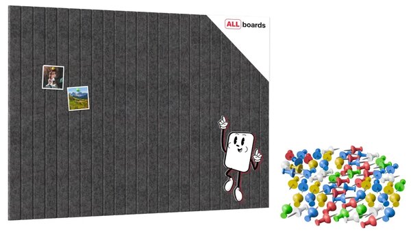 Filcové panely na zeď 120×80 cm tmavě šedé, Z12_FELT40x20DARK_GR