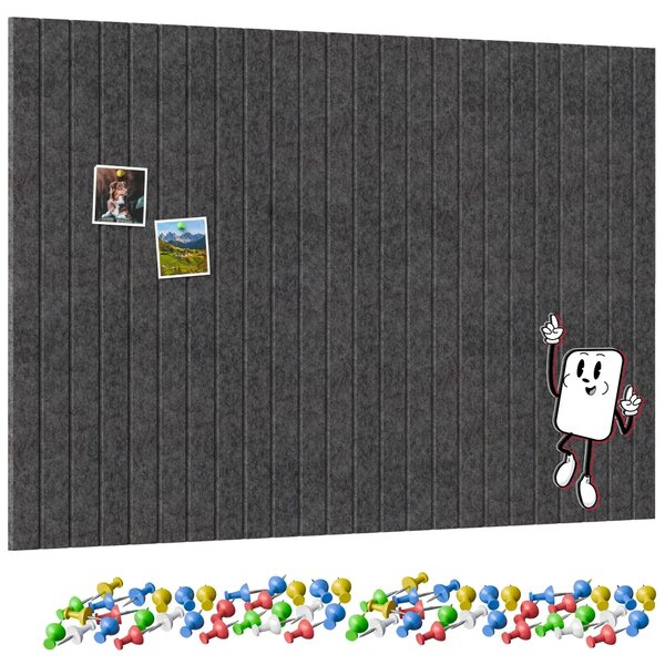 Filcové panely na zeď 120×80 cm tmavě šedé, Z12_FELT40x20DARK_GR