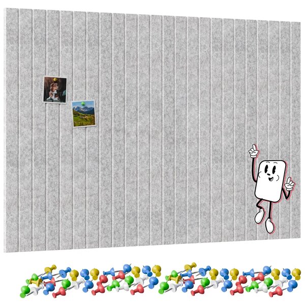 Filcové panely na zeď 120×80 cm šedé, Z12_FELT40x20GREY